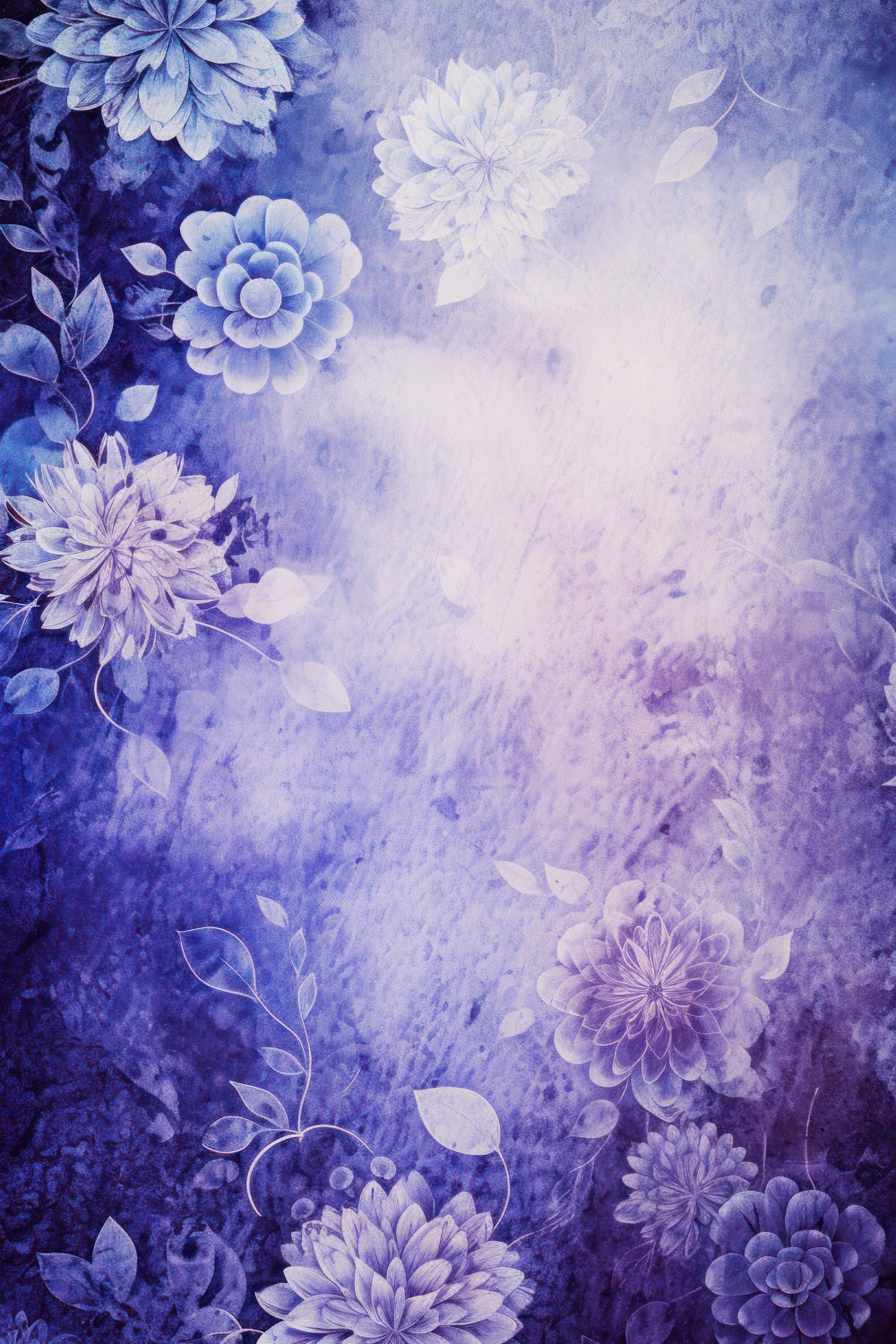 Mother's Day Photo Backdrop Deep Purple Floral Texture Backdrop LXX3-35