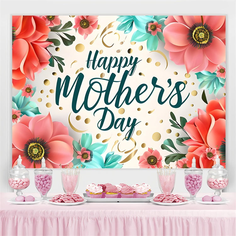 Mothers Day Backdrop Chic Floral Confetti Customized Backdrop LXX3-57