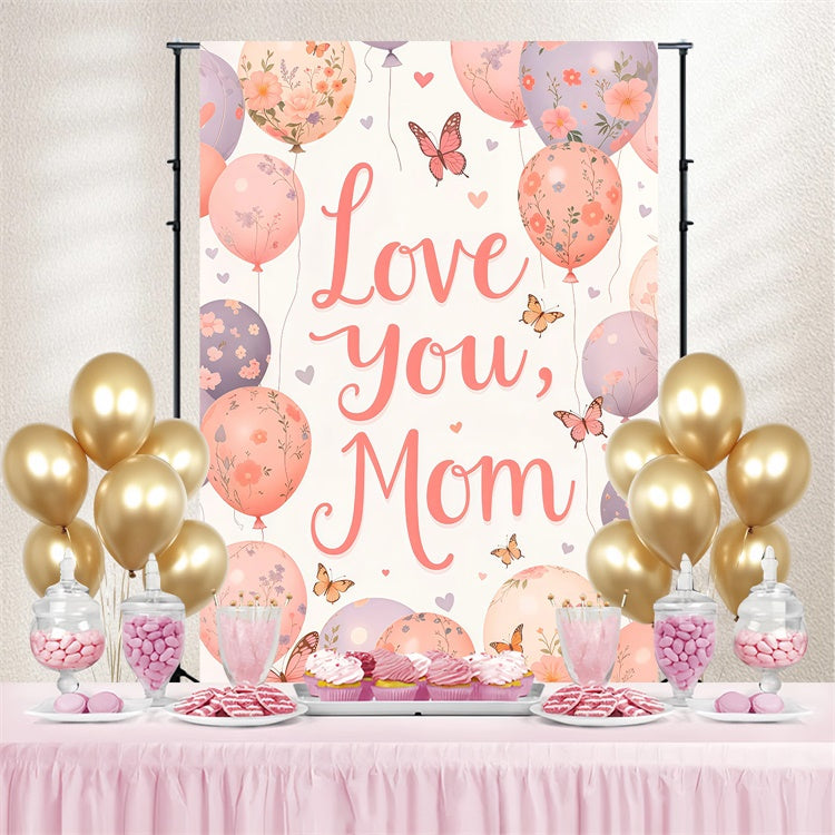Mother's Day Backdrop Warm Floral Balloon Customized Backdrop LXX3-64