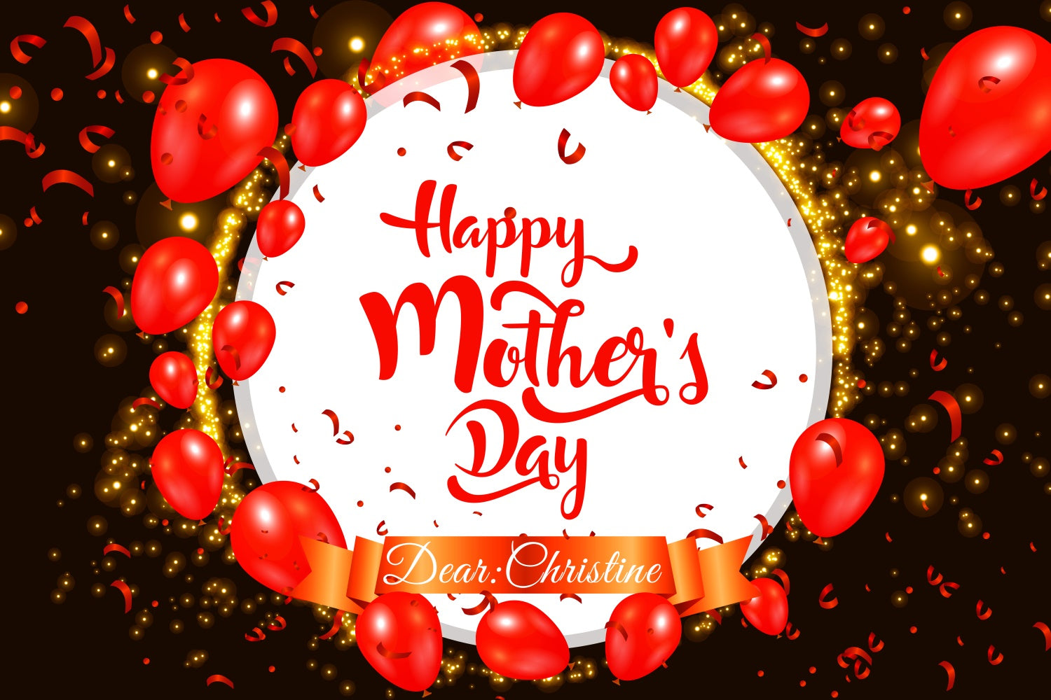 Mothers Day Backdrops Luxury Red Balloon Personalized Backdrop LXX3-65