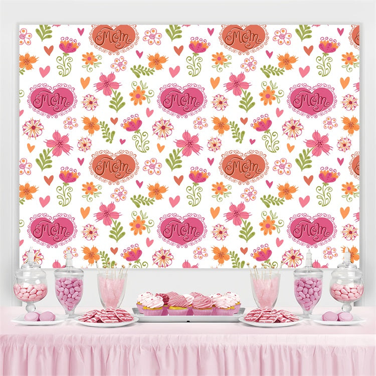 Mothers Day Backdrops Cute Heart Blossom Personalized Backdrop LXX3-78