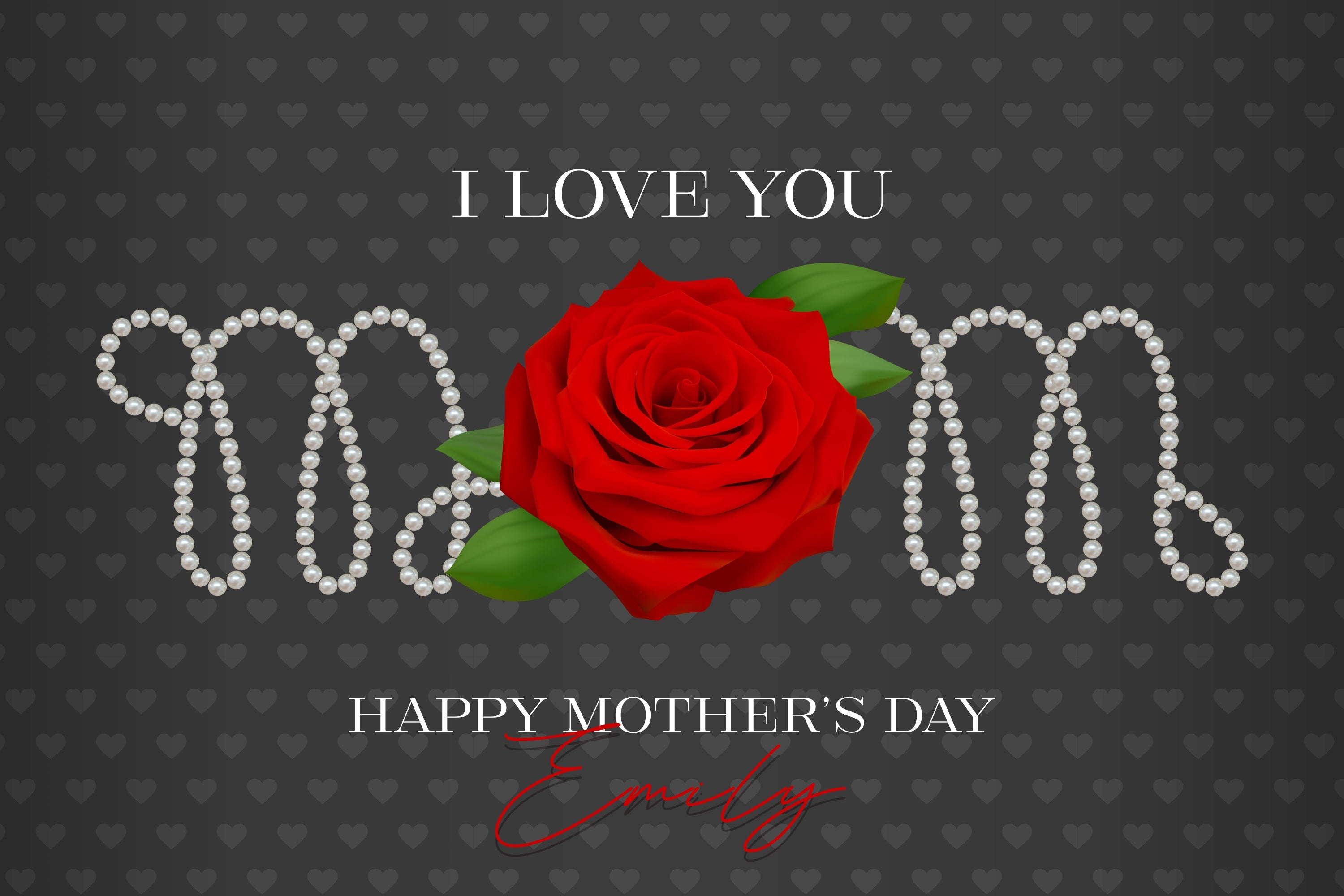 Mothers Day Photo Backdrop Red Rose Pearl Personalized Backdrop LXX3-80