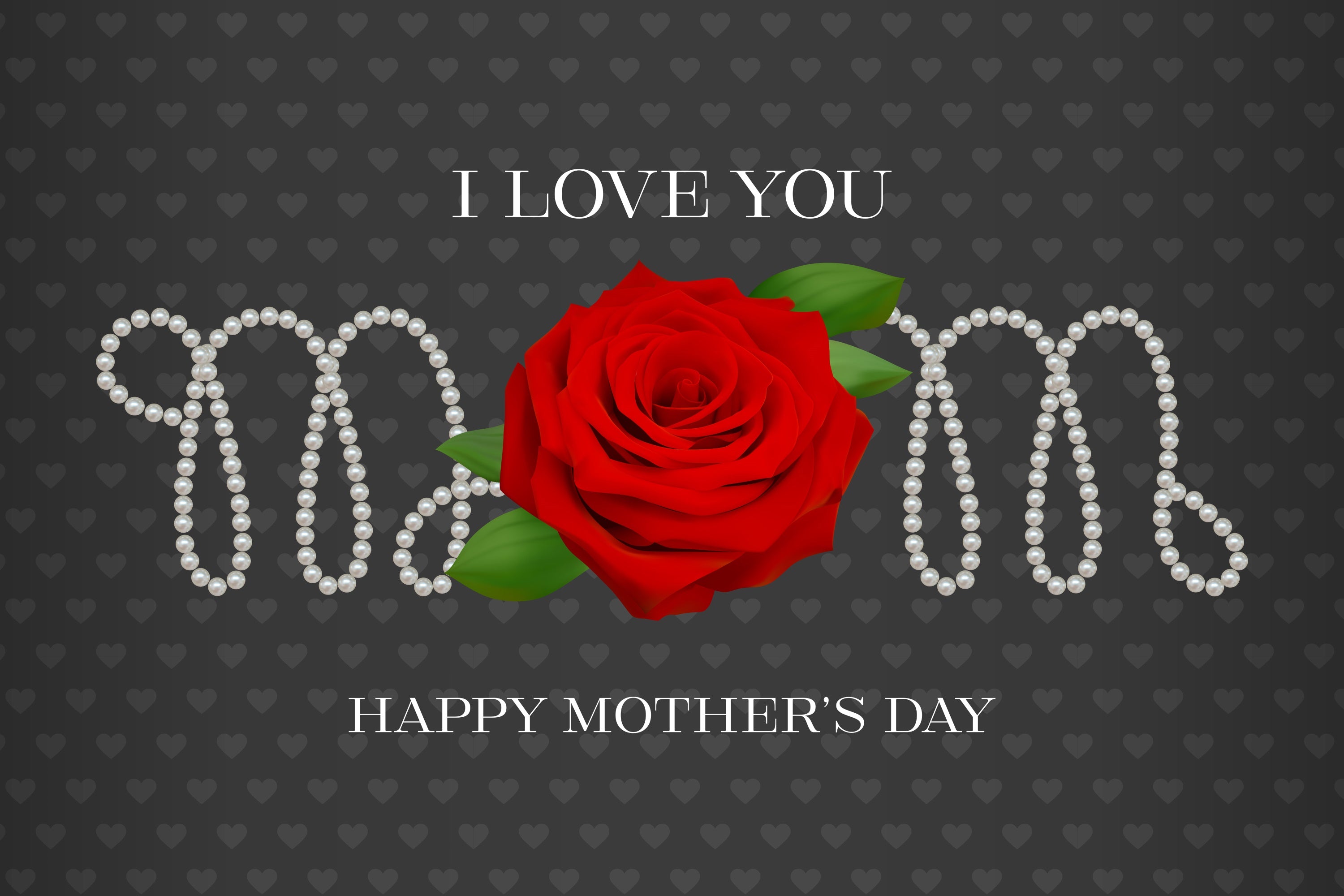 Mothers Day Photo Backdrop Red Rose Pearl Personalized Backdrop LXX3-80