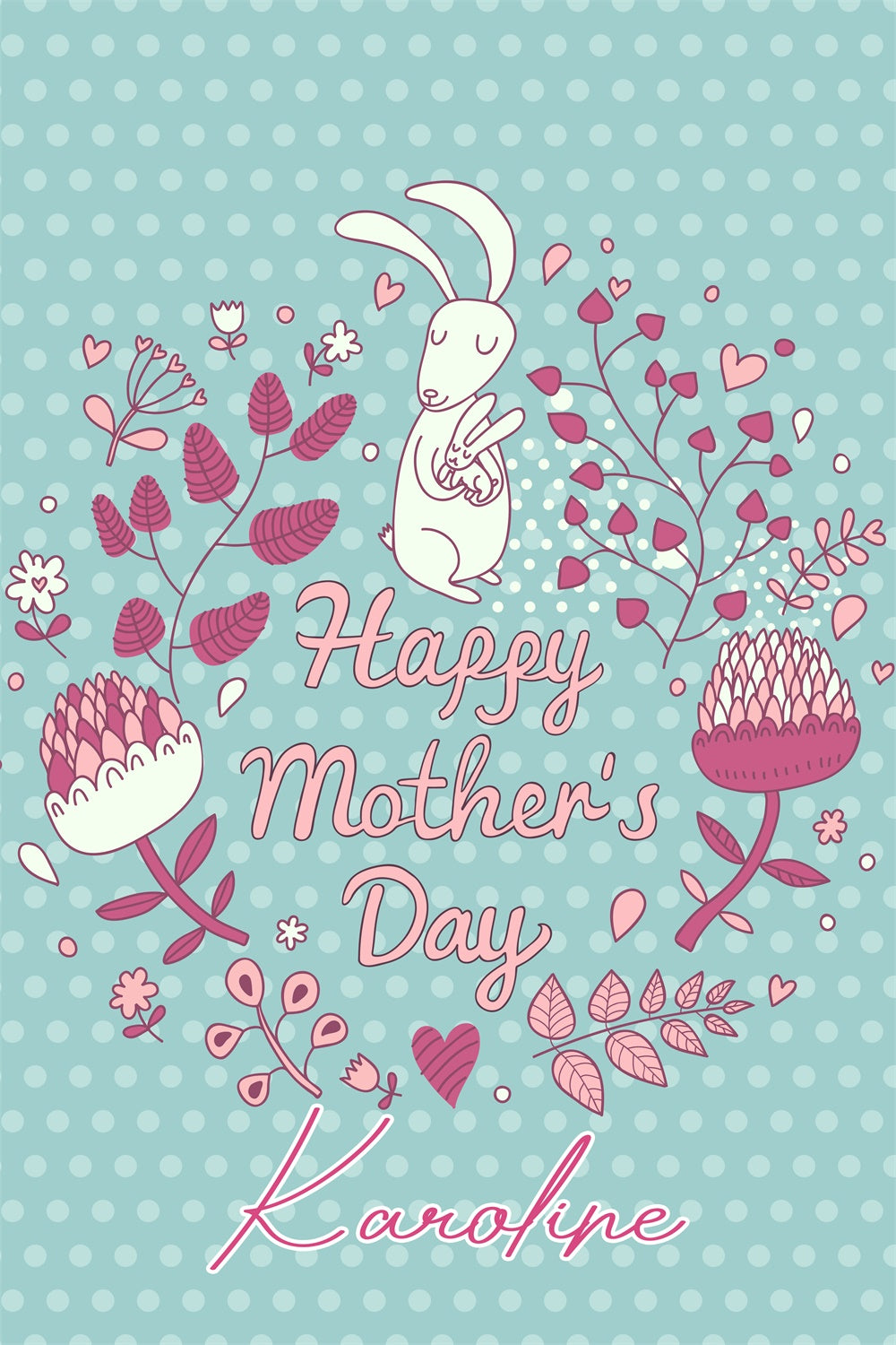 Backdrops For Mother's Day Serenity Floral Bunny Custom Backdrop LXX3-81
