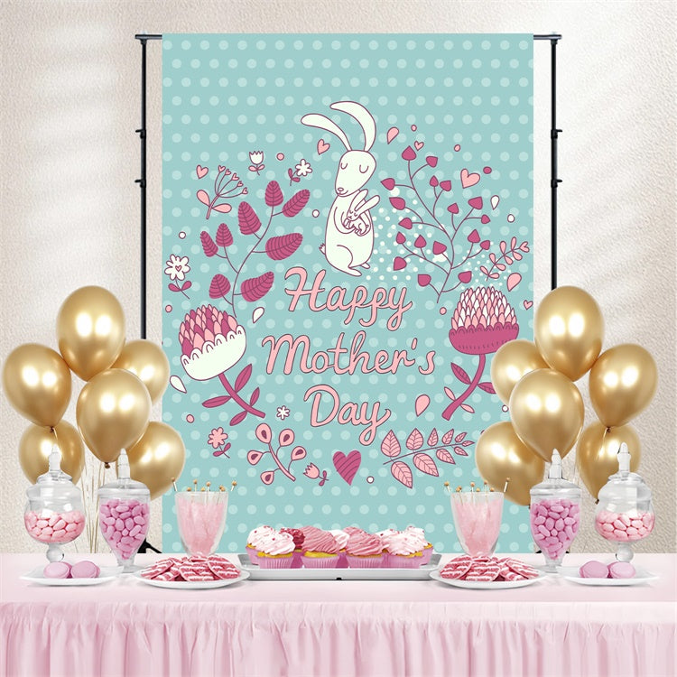 Backdrops For Mother's Day Serenity Floral Bunny Custom Backdrop LXX3-81