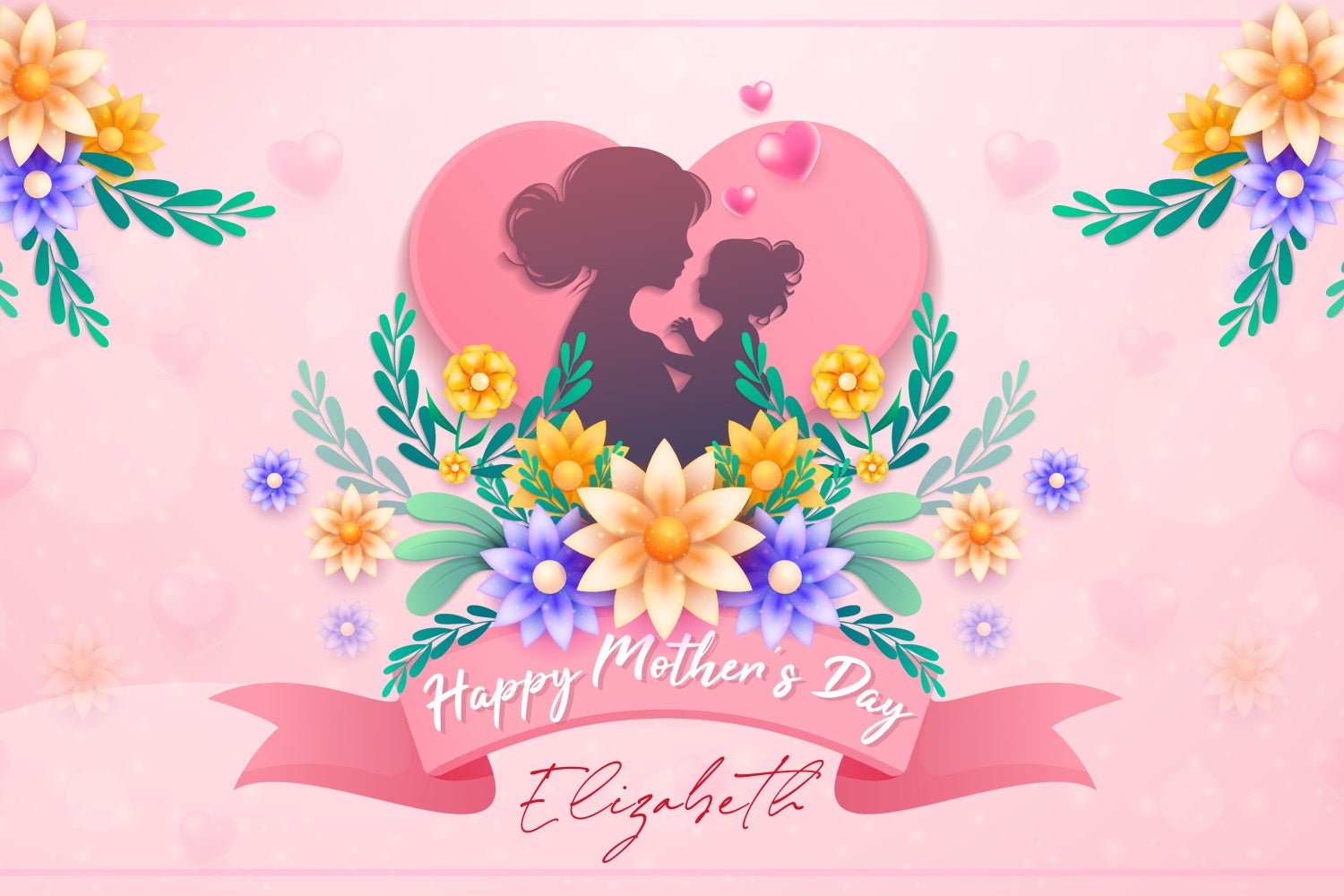 Mothers Day Backdrops Tender Moments Floral Customized Backdrop LXX3-84