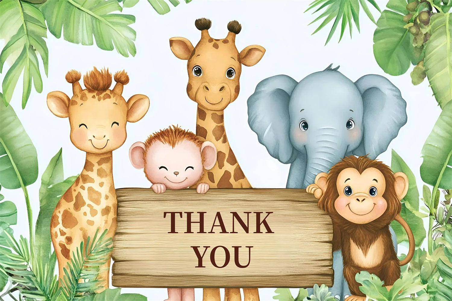 Mothers Day Picture Backdrop Safari Animal Gathering Custom Backdrop LXX3-89