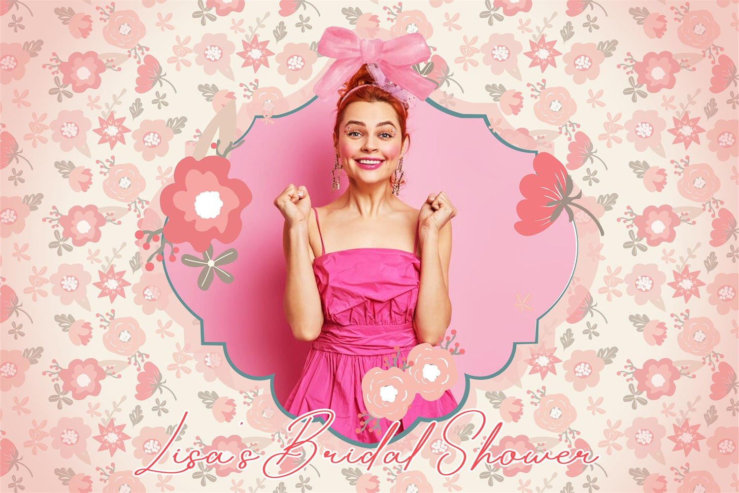 Backdrops For Bridal Shower Playful Pink Garden Customized Backdrop LXX4-133