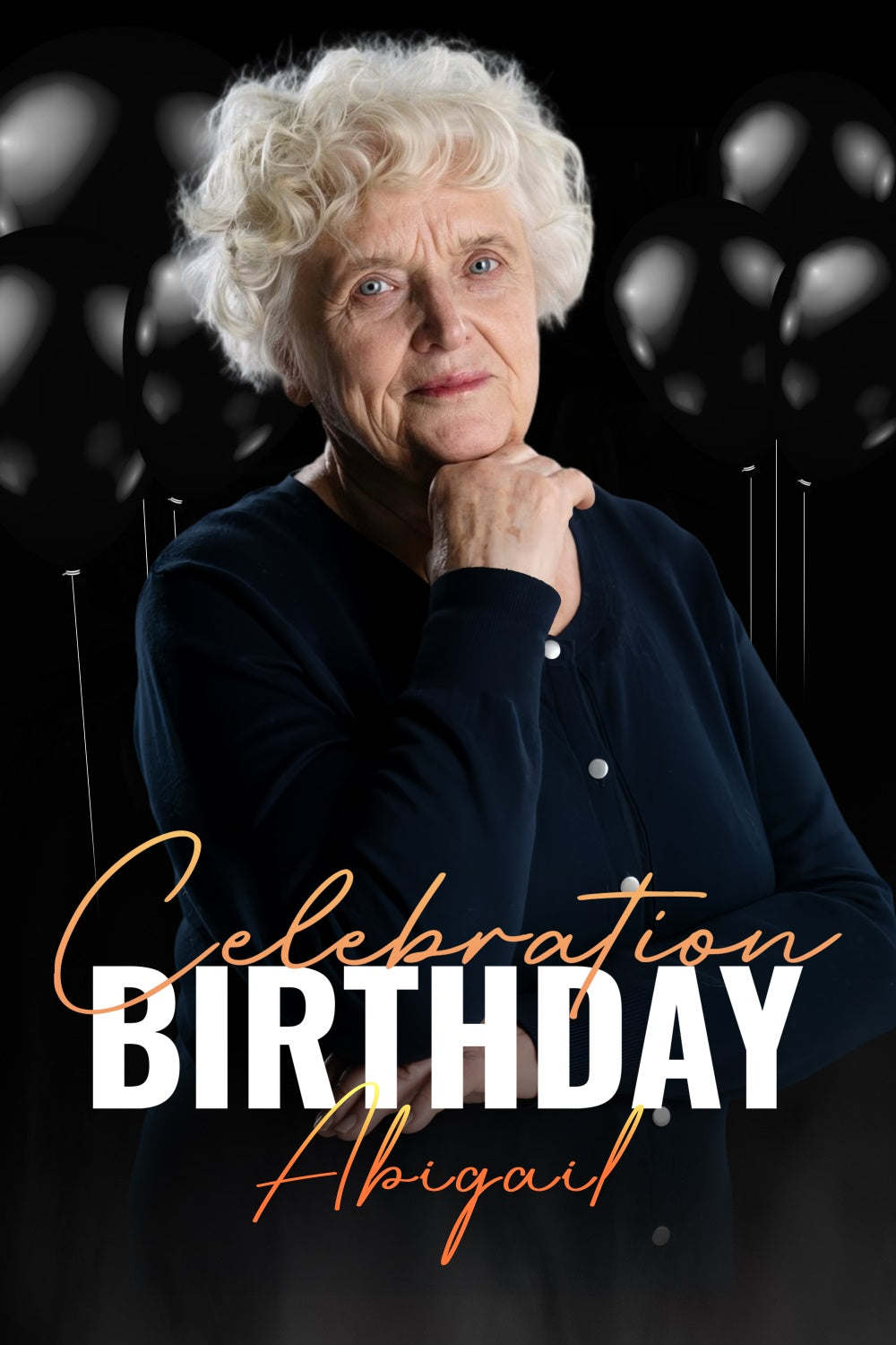 Customized Backdrop For Birthday Elegant Black Balloon Backdrop LXX4-14