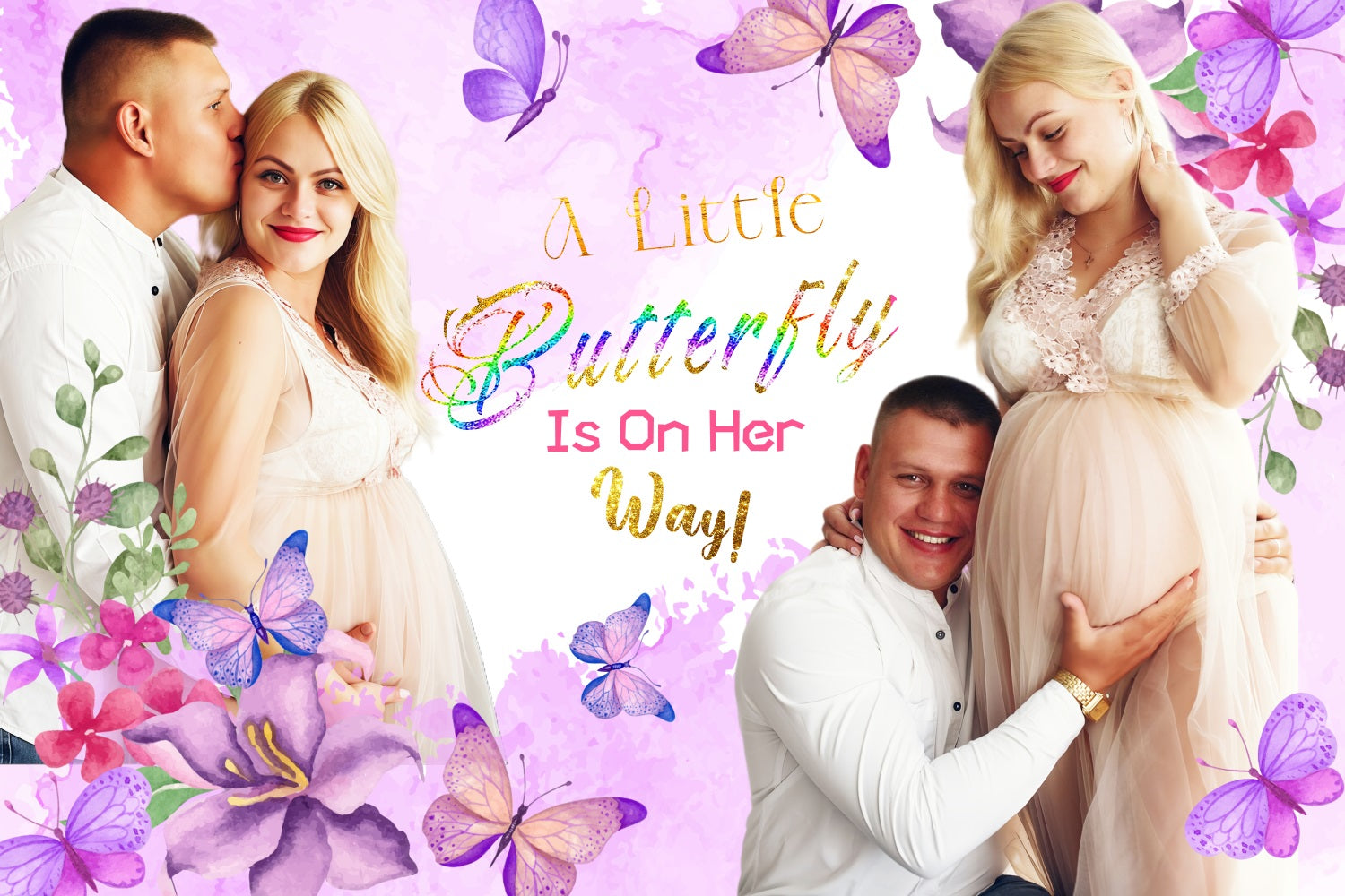 Baby Shower Backdrops For Girl Pastel Butterfly Garden Customized Backdrop LXX4-209
