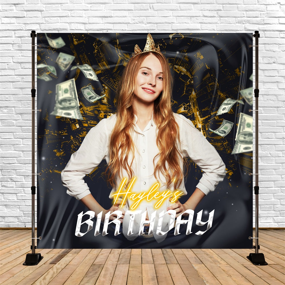 50th Birthday Backdrop Ideas Shimmering Royal Personalised Backdrop LXX5-148