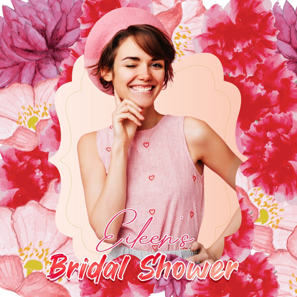 Bridal Shower Backdrop Ideas Red Floral Charm Custom Backdrop LXX5-162
