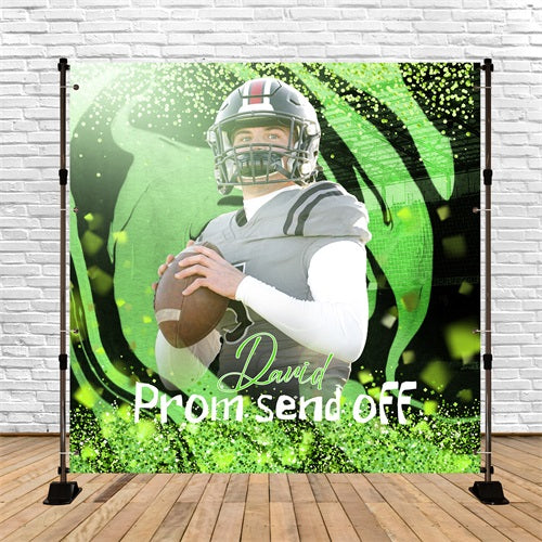Prom Backdrop Ideas Green Glitter Personalised Party Graduation Backdrop LXX5-220