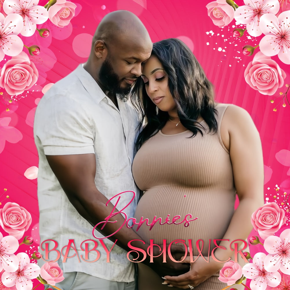 Baby Shower Backdrop Ideas Rose Bloom Pink Customized Backdrop LXX5-239