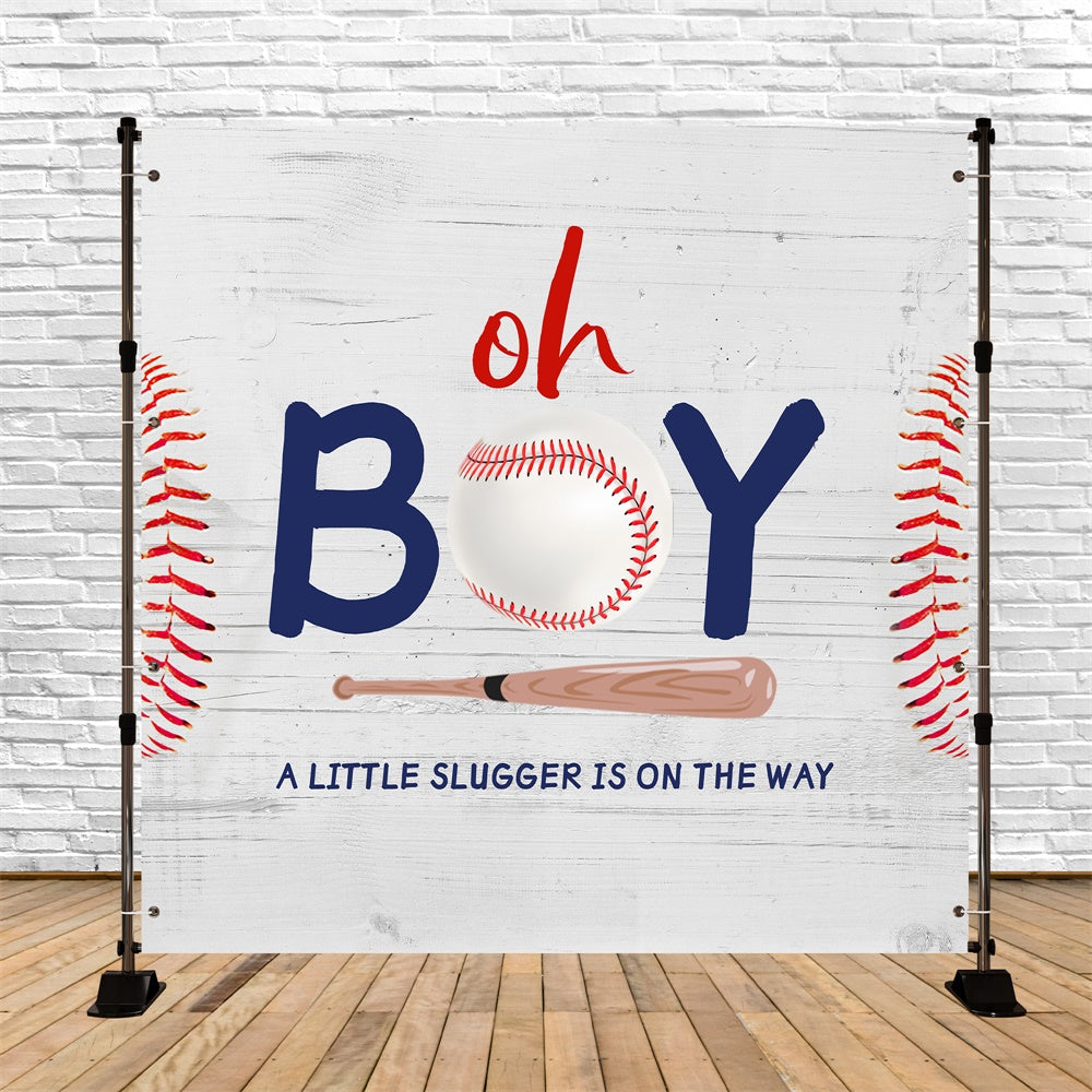 Baby Shower Backdrop Boy Baseball Themed Backdrop LXX5-242