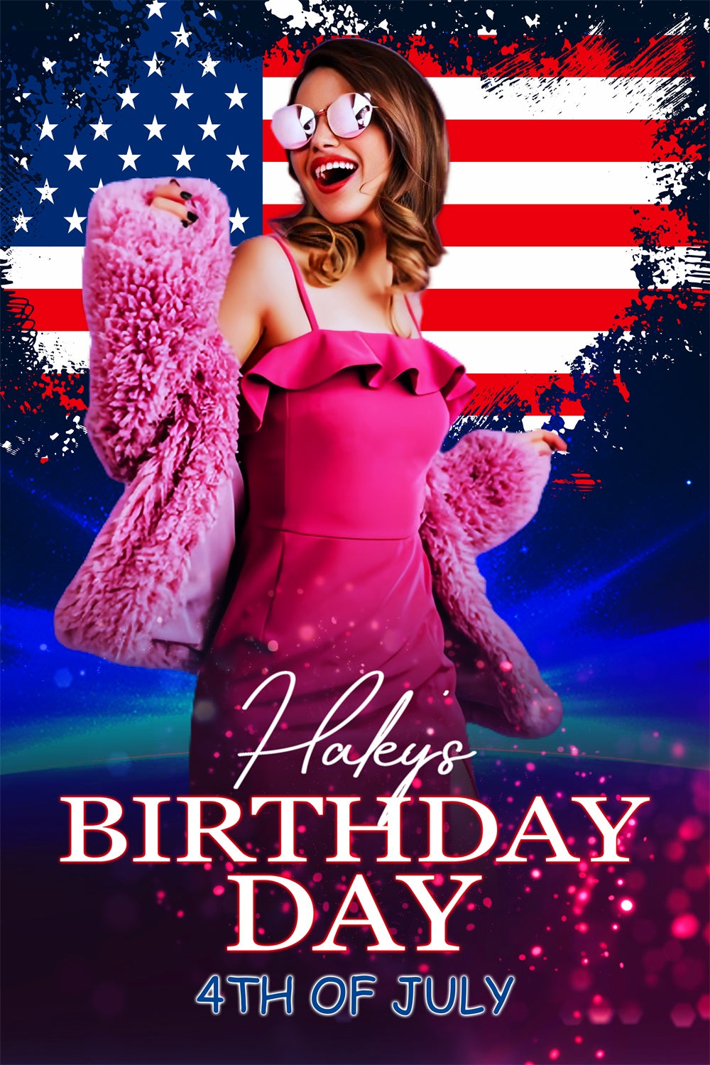 4th of July Backdrops Patriotic Flag Custom Birthday Backdrop LXX5-44
