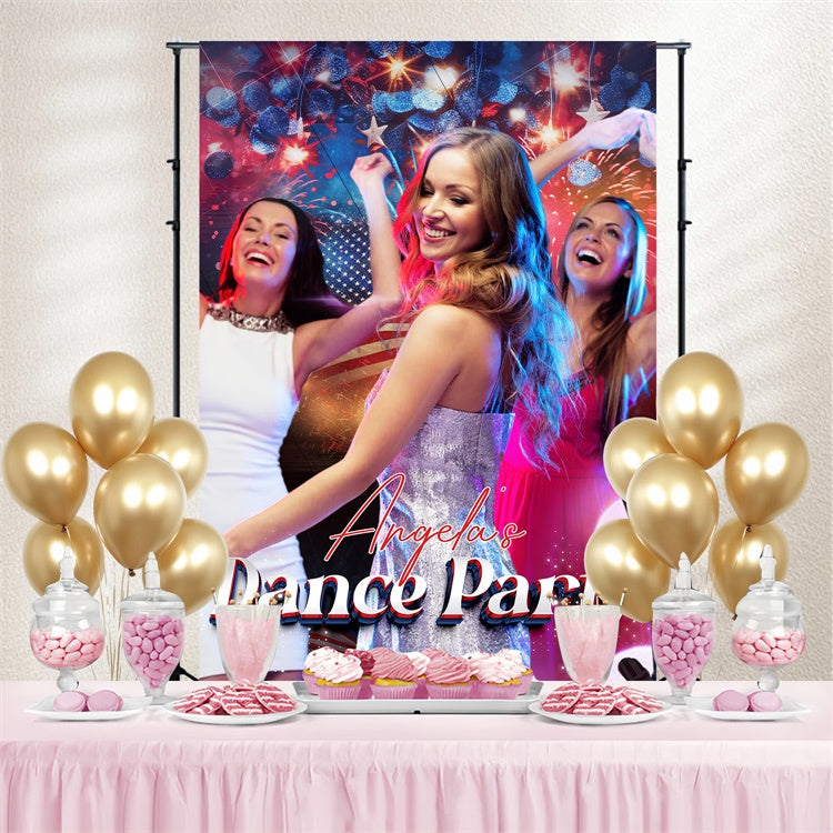 4th of July Backdrops Flag Glamour Personalized Dance Backdrop LXX5-61