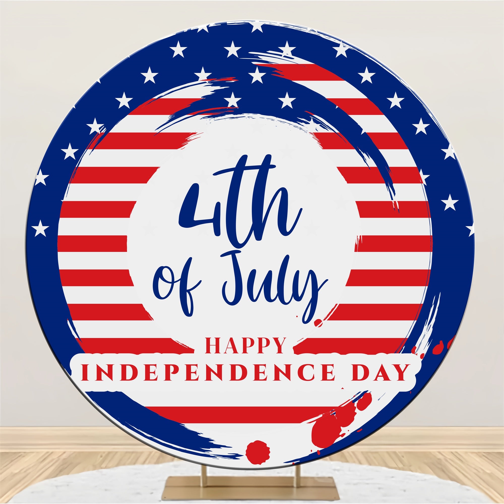 4th of July Photo Backdrop American Flag Round Backdrop LXX5-72