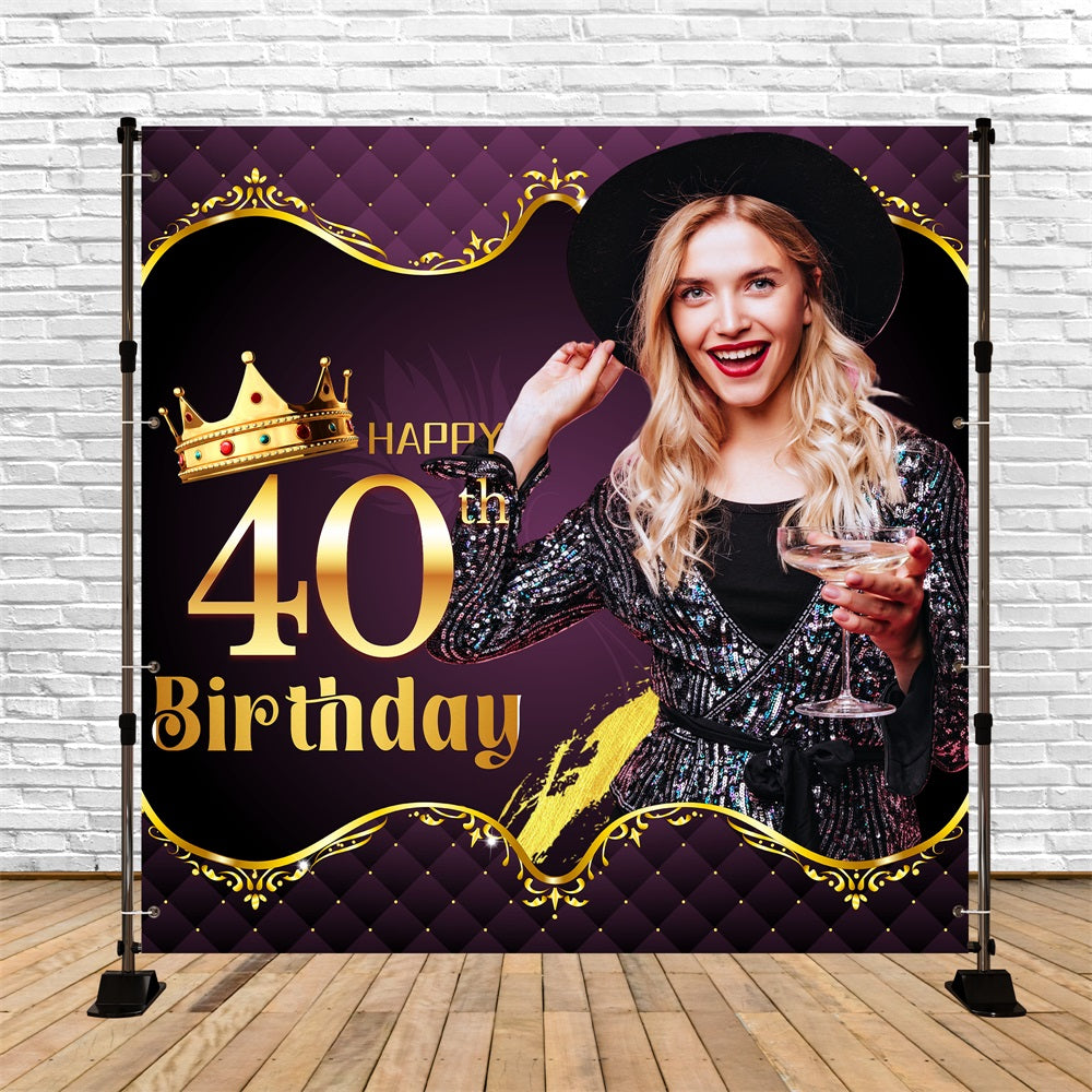 40th Birthday Backdrop Royal Crown Personalized Backdrop LXX5-87