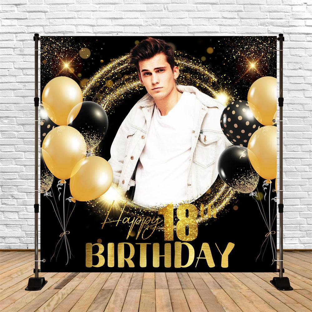 Birthday Backdrop Ideas Shiny 18th Balloon Personalized Backdrop LXX5-99