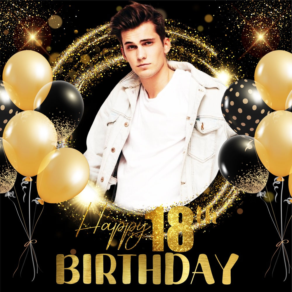 Birthday Backdrop Ideas Shiny 18th Balloon Personalized Backdrop LXX5-99