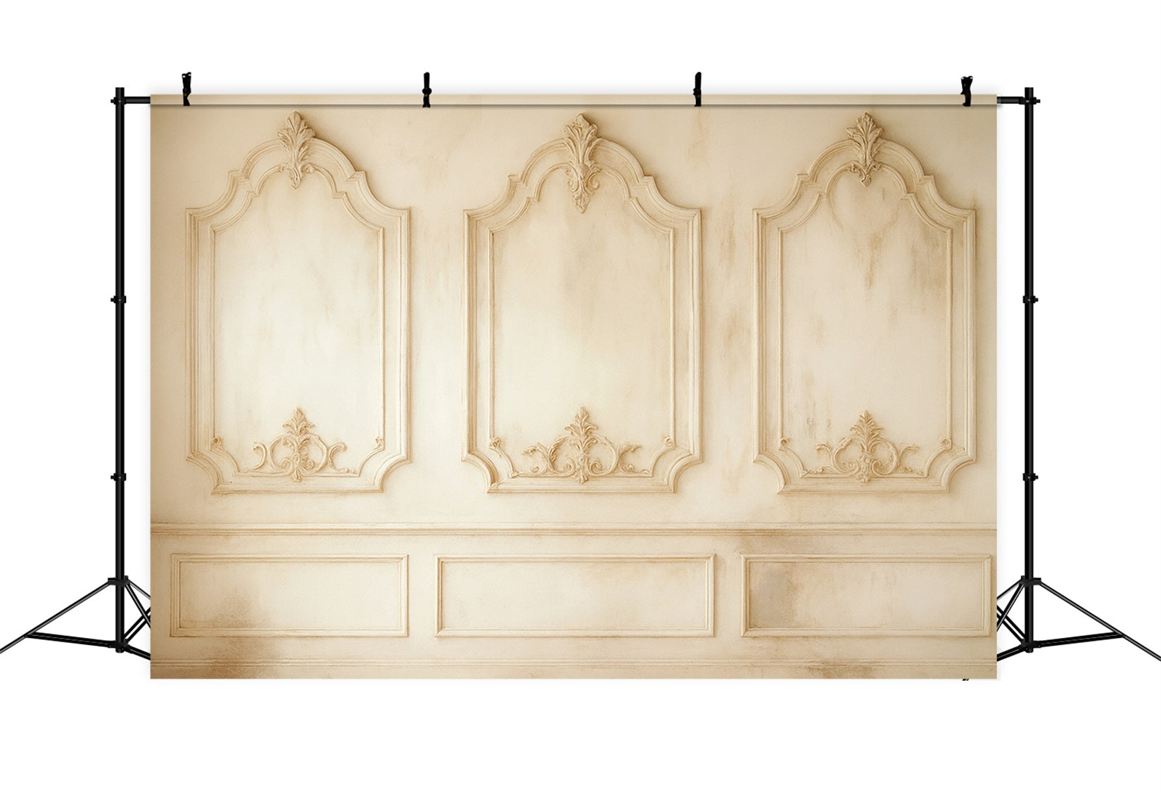 Vintage Wall Backdrop Classic Ivory Ornate Panels Victorian Backdrop LXX510-105