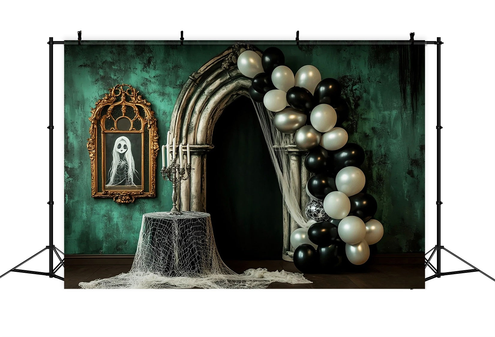 Vintage Wall Backdrop Haunted Emerald Archway Decor Victorian Backdrops LXX510-107
