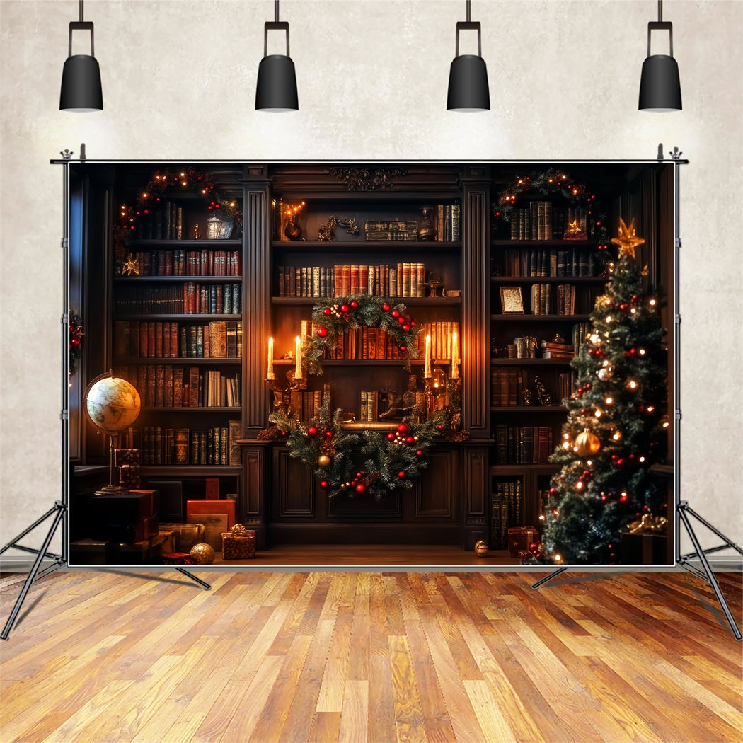 Victorian Christmas Backdrop Classic Study Fireplace Victorian Backdrop LXX510-124