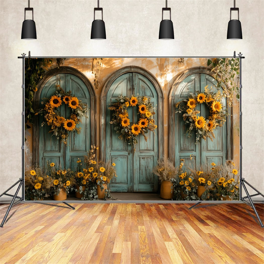 Vintage Wall Backdrop Sunflower Arch Doorway Charm Victorian Photo Backdrop LXX510-132