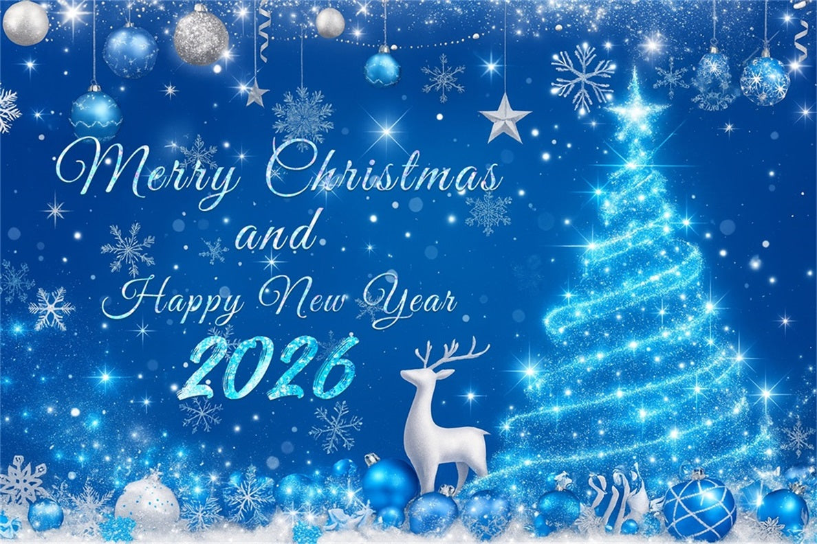 New Year's Backdrops Snowy Christmas Decorations New Year Backdrop LXX510-14