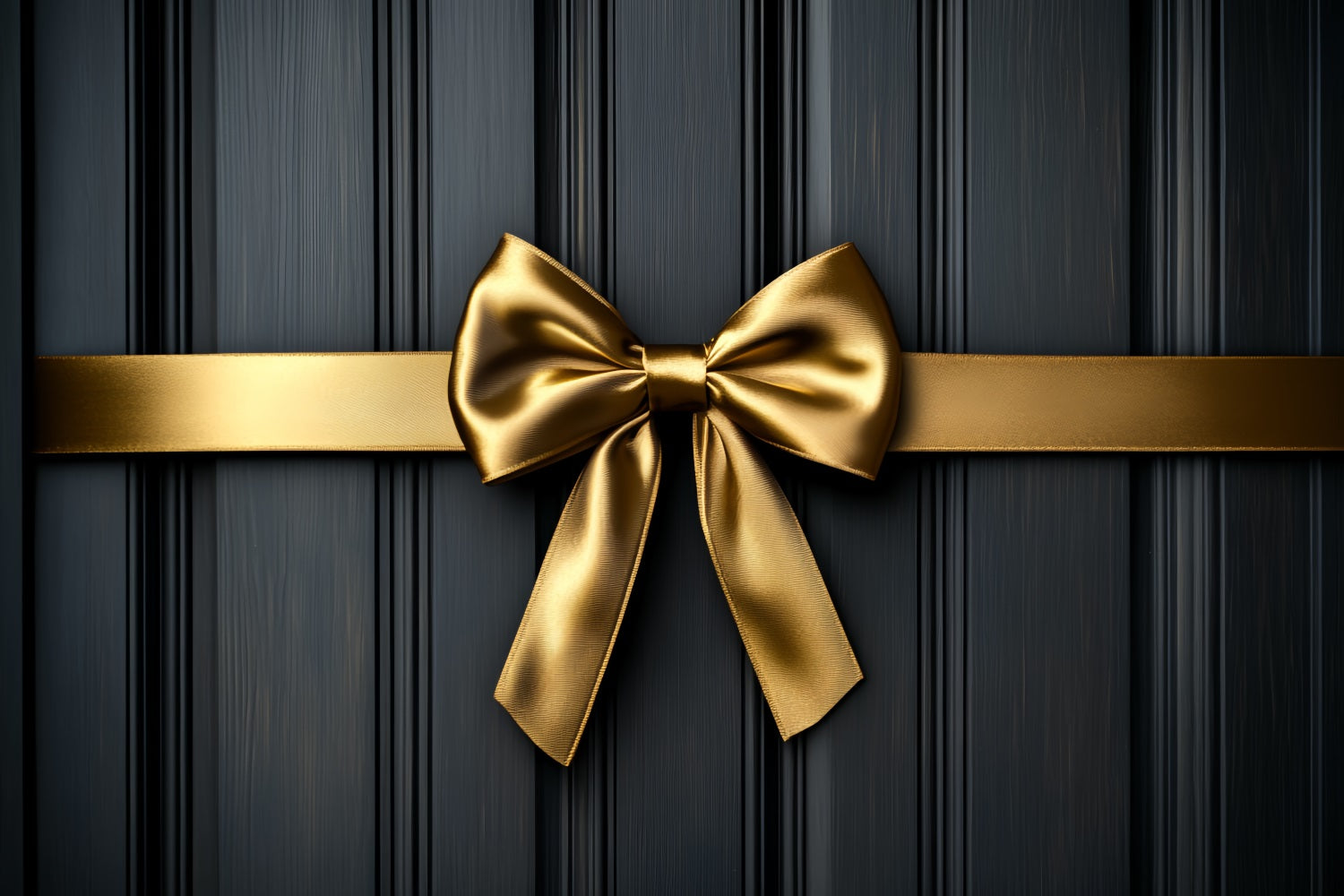 Large Bow Backdrop Golden Ribbon Luxury Texture Christmas Backdrop LXX510-157