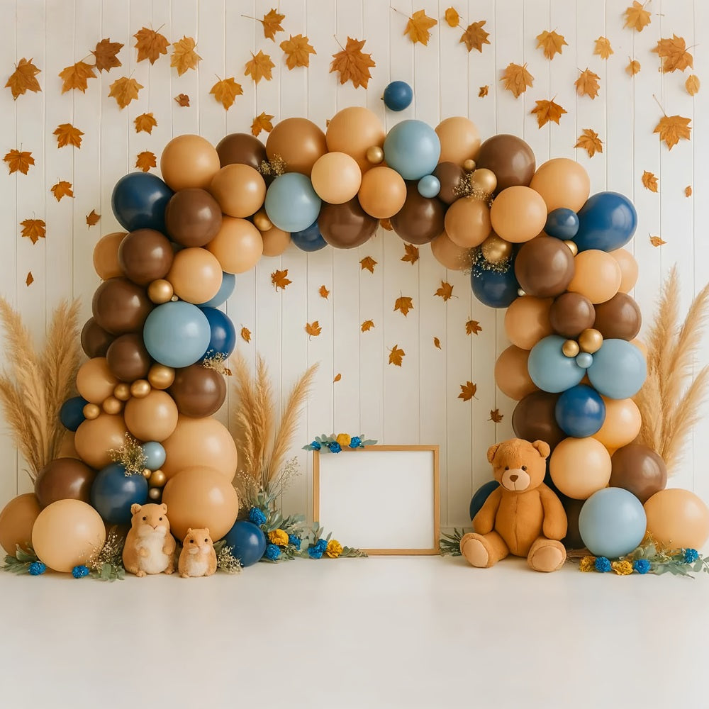Fall Backdrop Ideas Balloon Arch Cozy Celebration Thanksgiving Backdrop Ideas LXX510-45