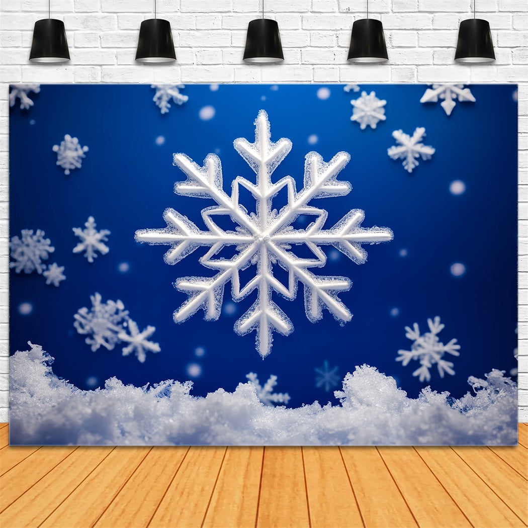 Snowflake Backdrop Sparkling White Snow Winter Photography Backdrops LXX510-59