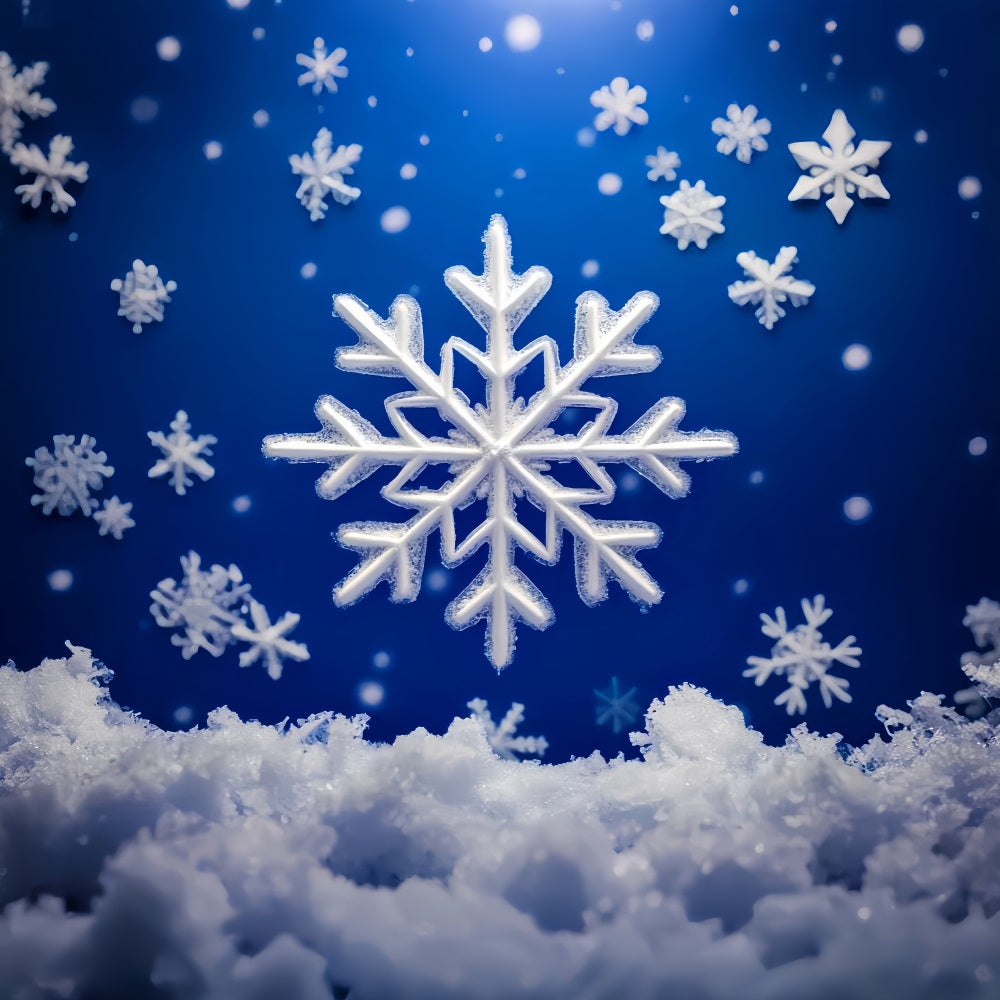Snowflake Backdrop Sparkling White Snow Winter Photography Backdrops LXX510-59