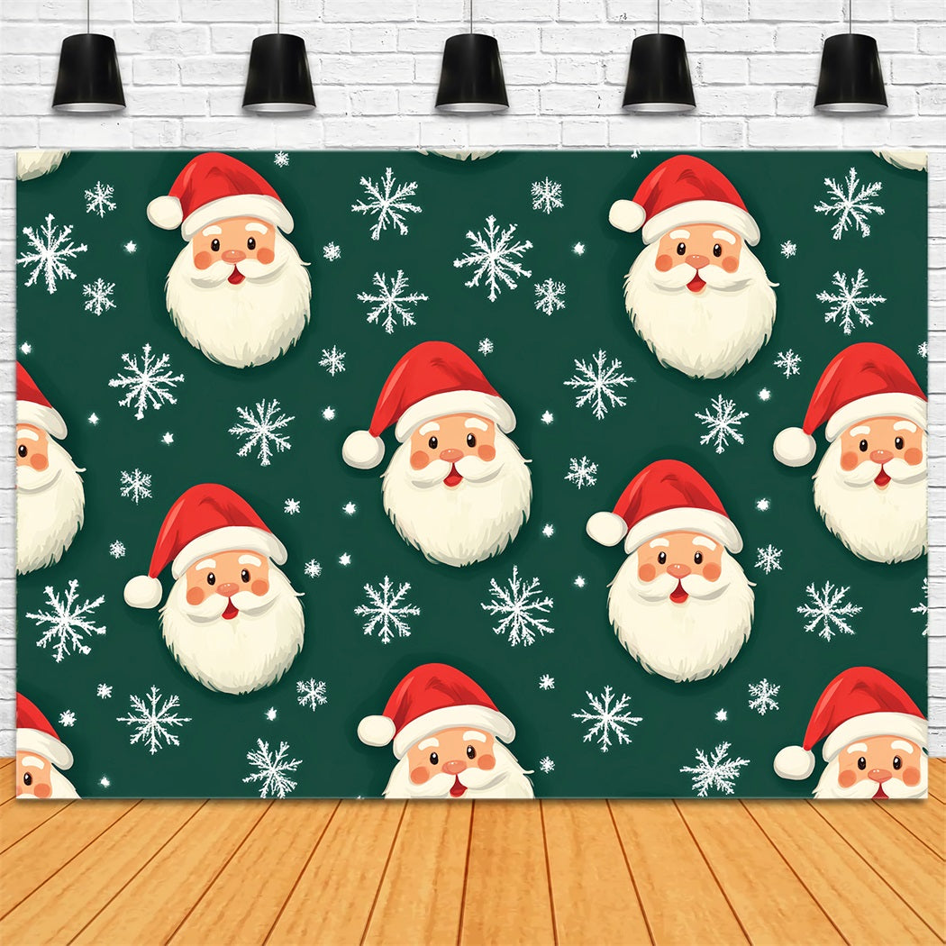 Snowflake Photo Backdrop Santa Faces Snow Winter Photo Backdrops LXX510-60