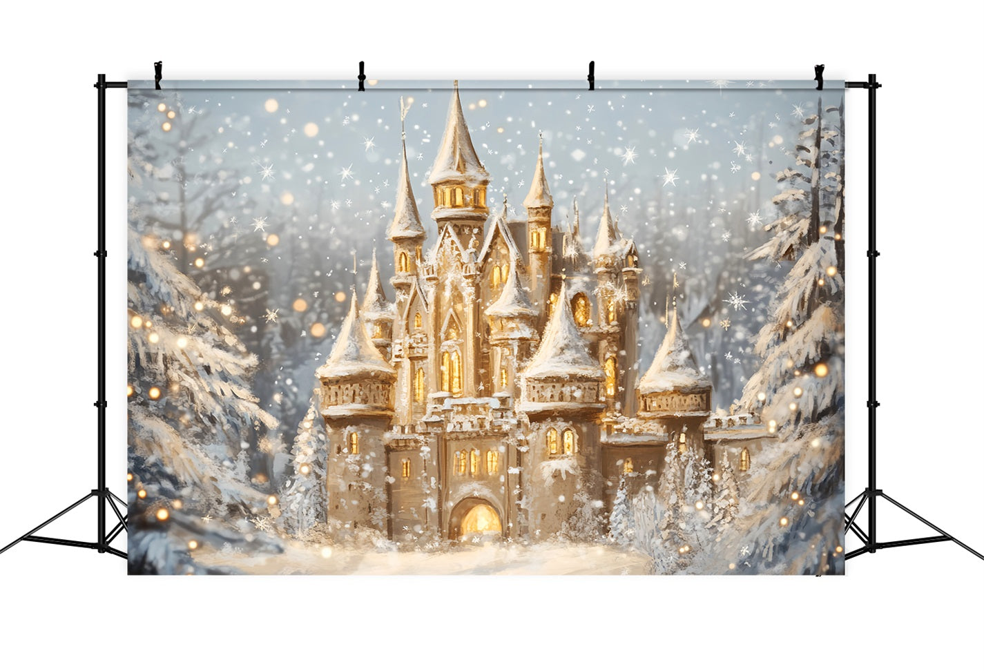 Winter Wonderland Backdrop Cozy Castle Snow Glow Winter Backdrops LXX510-78