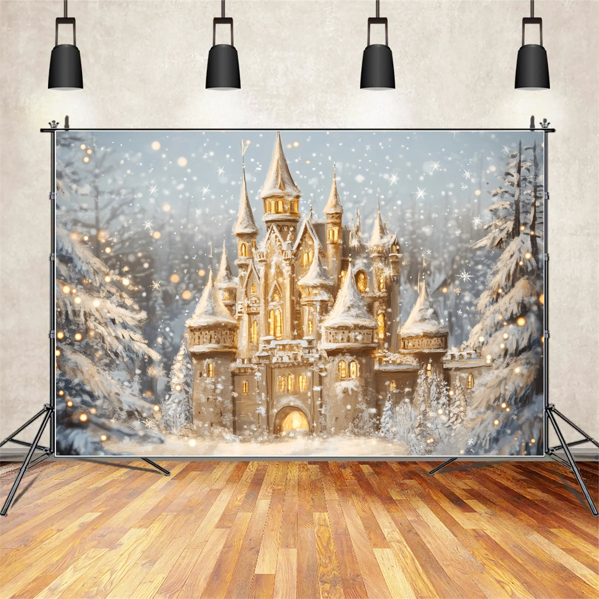 Winter Wonderland Backdrop Cozy Castle Snow Glow Winter Backdrops LXX510-78