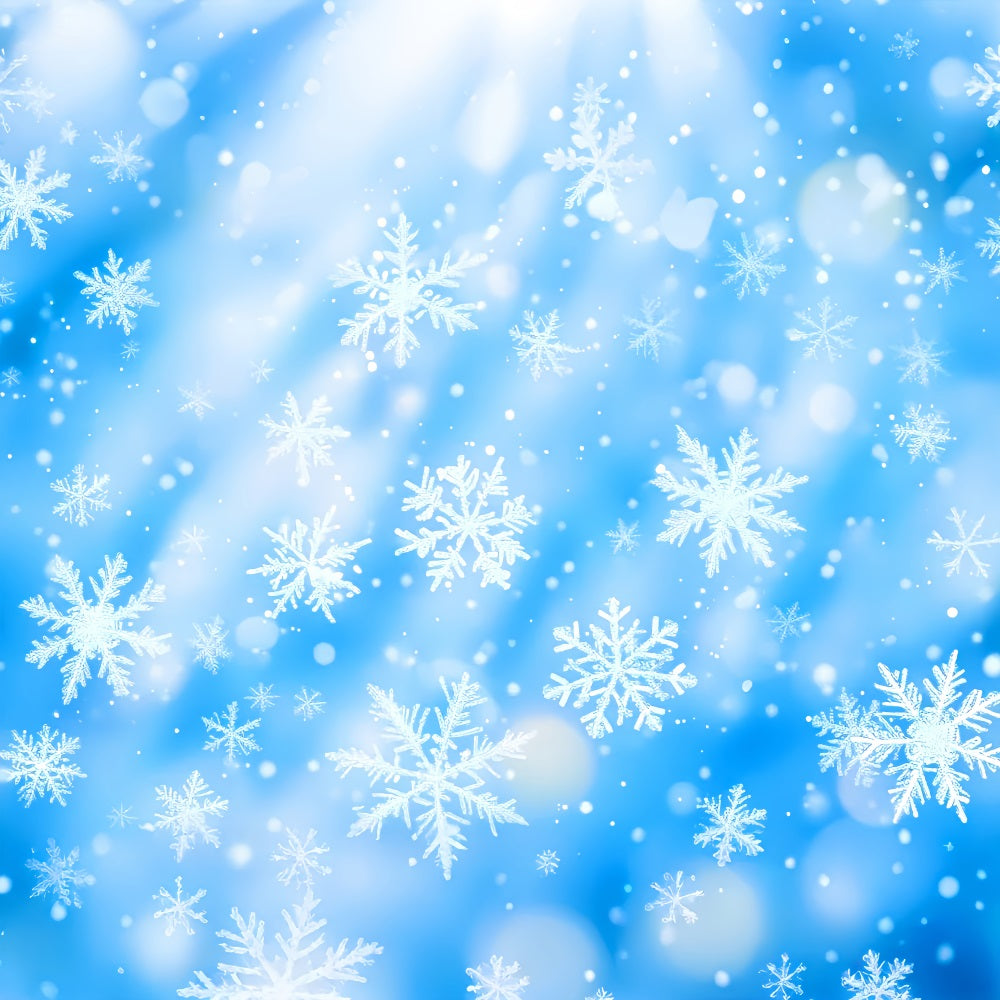 Snowflake Backdrop Blue Crystal Snowflakes Dance Winter Photography Backdrops LXX510-91