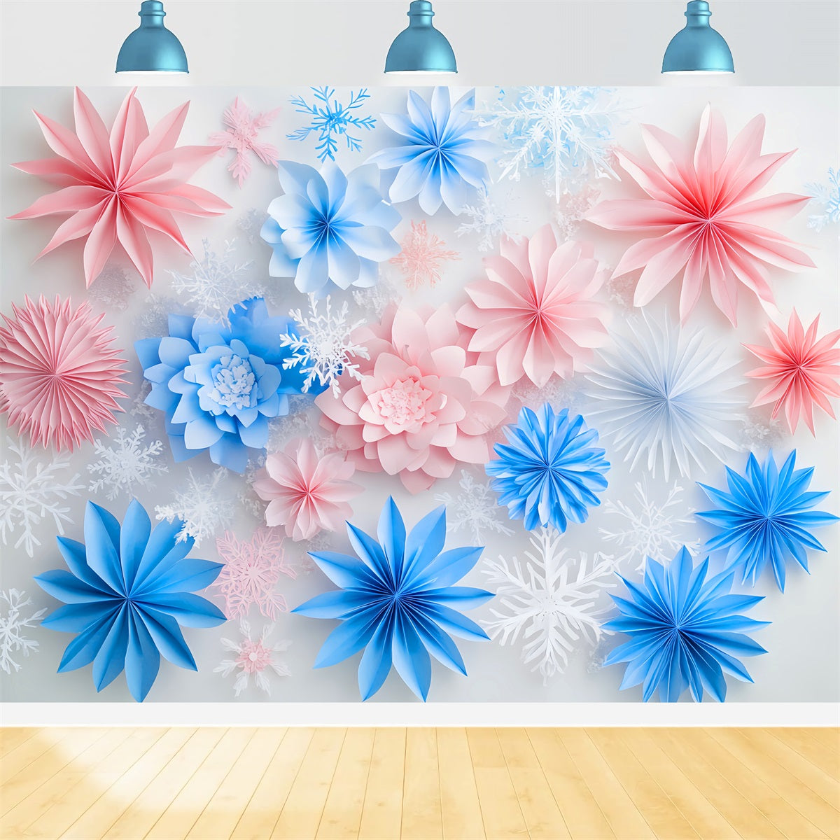 Winter Photography Backdrops Frosted Paper Floral Dream Winter Backdrop LXX510-97