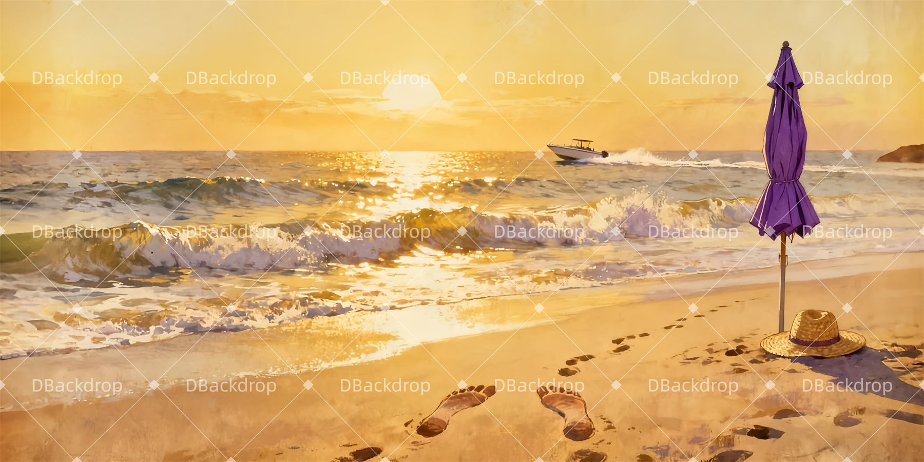 Large Stage Backdrops Sunset Beach Theater Backdrop LXX510-T18