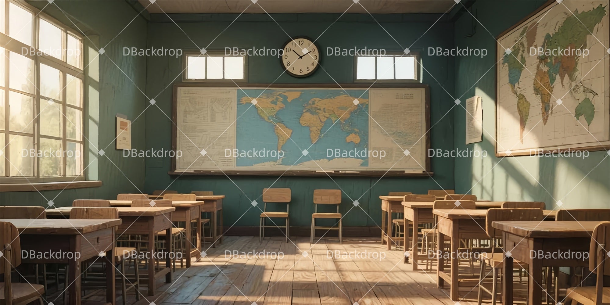 Dance Stage Backdrop Vintage School Classroom Performance Backdrops LXX510-T23