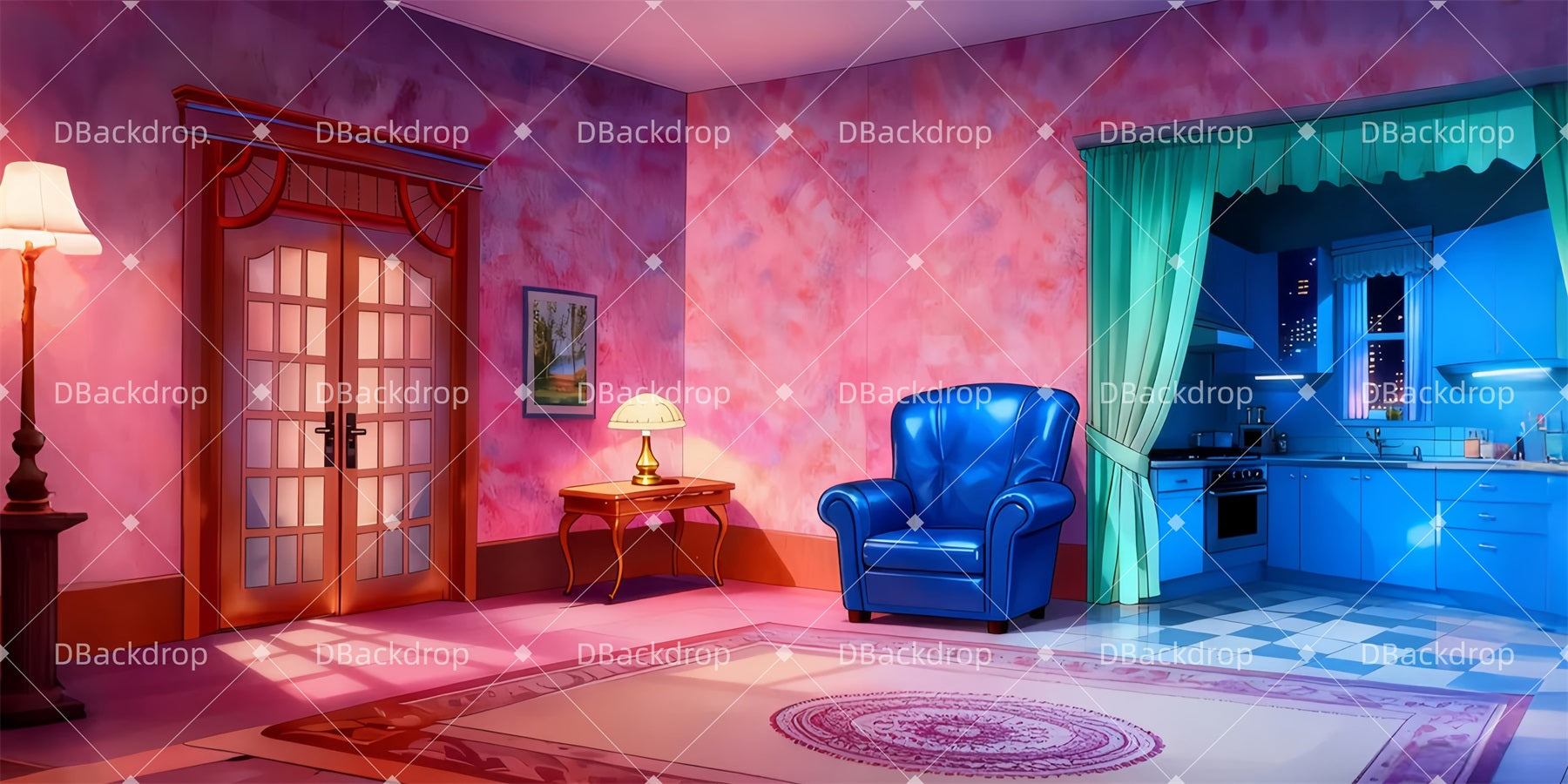 Musical Backdrops Audrey's Apartment Theatre Stage Backdrop LXX511-T11