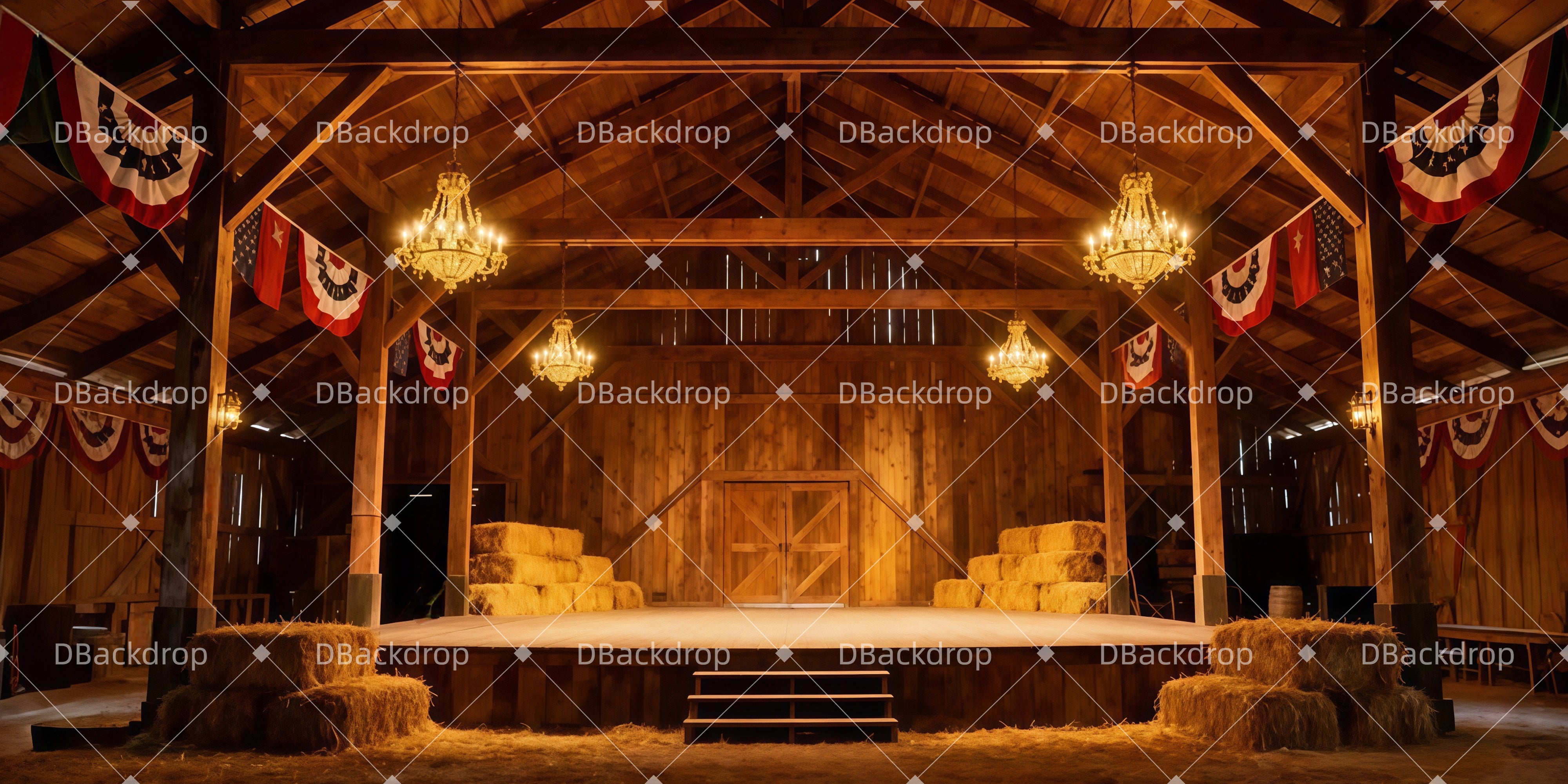 Performance Backdrops Barn Dance Stage School Play Backdrops LXX511-T39