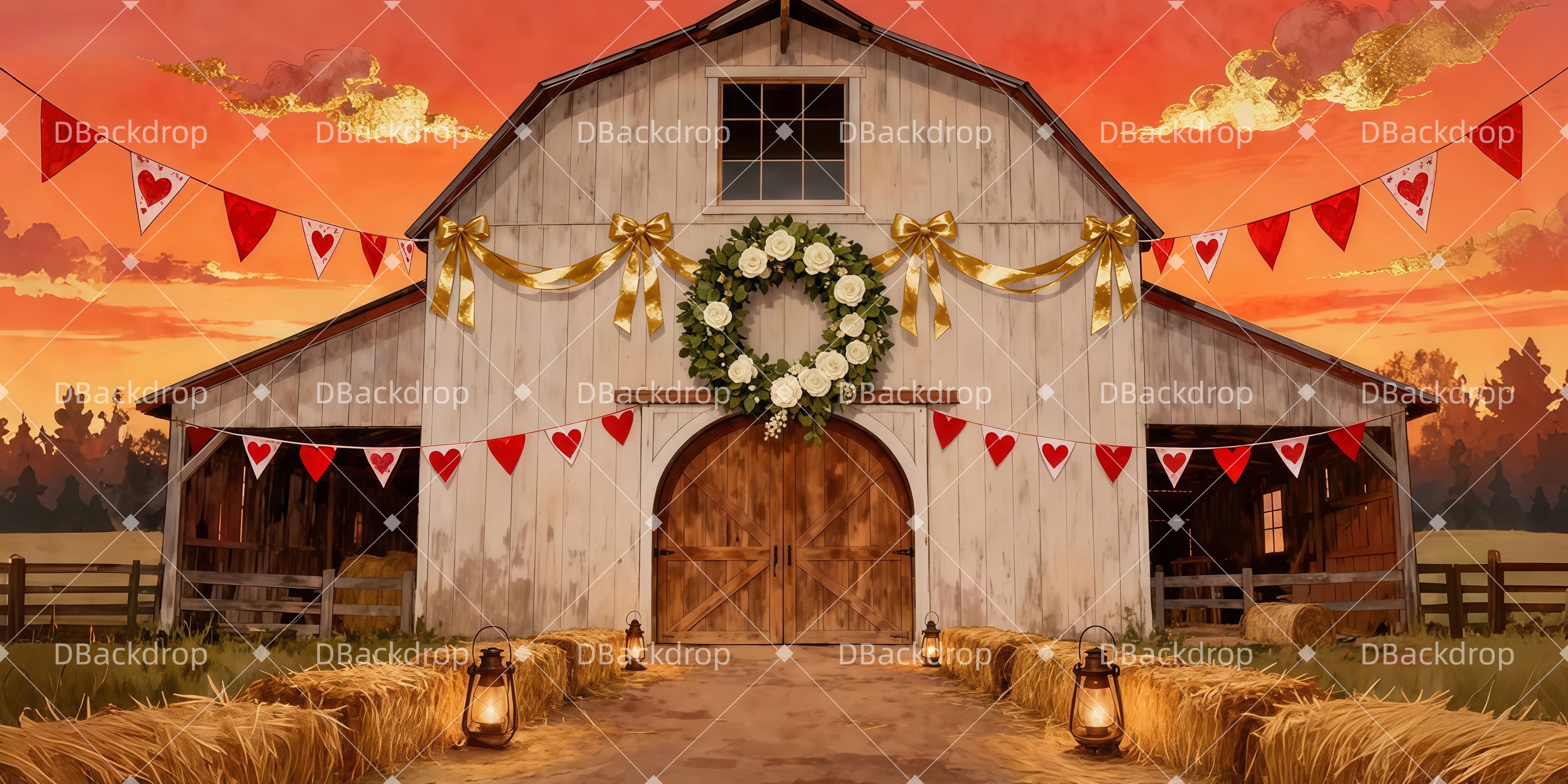 Theater Backdrop Barn Wedding Stage Backdrops For Sale LXX511-T41