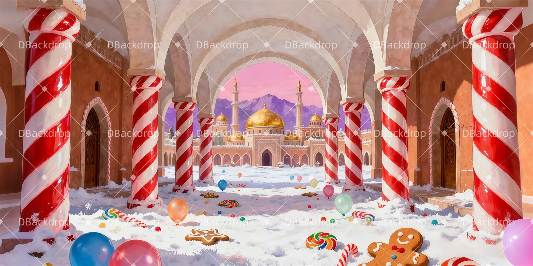 Christmas Stage Backdrops Sweet Winter Palace Nutcracker Stage Backdrop LXX511-T85