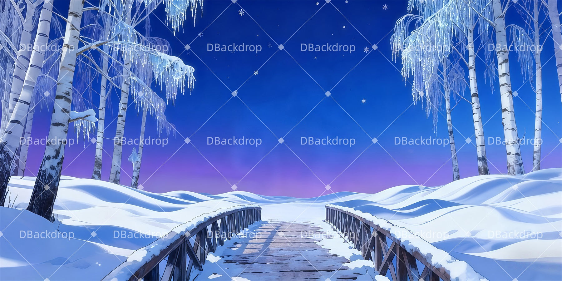 Forest Stage Backdrop Crystal Birch Valley Movie Theater Backdrop LXX511-T89