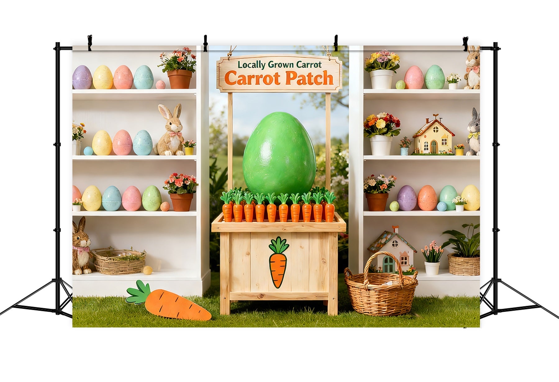 Peter Rabbit Backdrop Carrot Patch Bunny Display Easter Backdrop LXX512-121