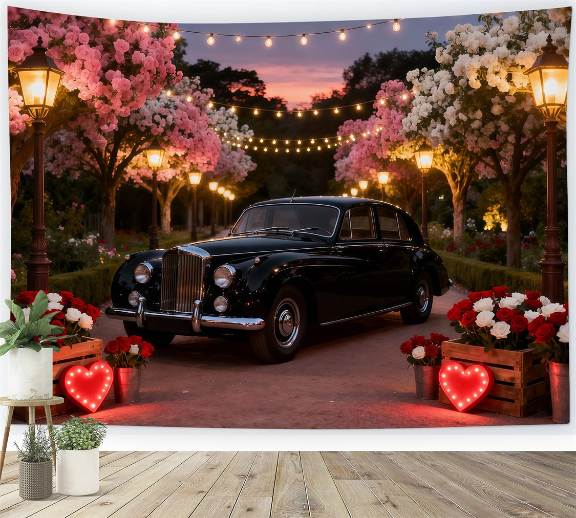 Valentine Backdrop Blossom Vintage Truck Romance Red Roses Backdrop LXX512-151