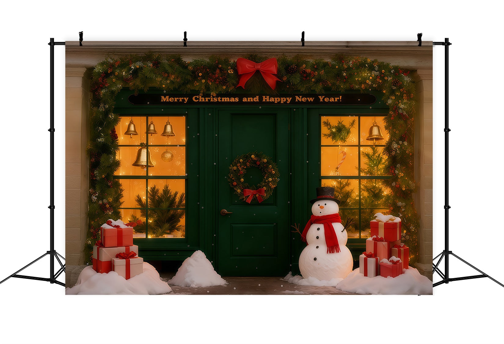 New Year's Backdrops Snowy Christmas Shop Happy New Year 2026 Backdrop LXX512-17