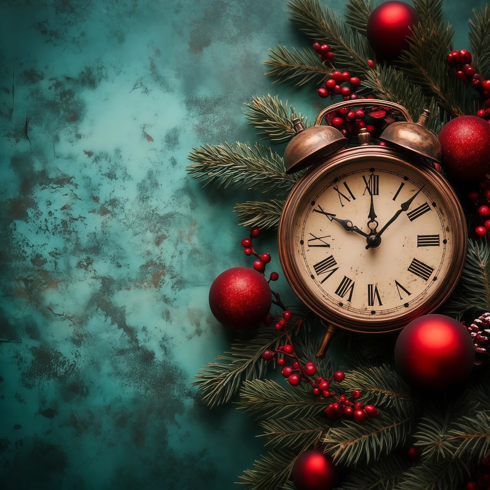 New Year Backdrop Vintage Countdown Holiday Accents Clock Photo Backdrop LXX512-22